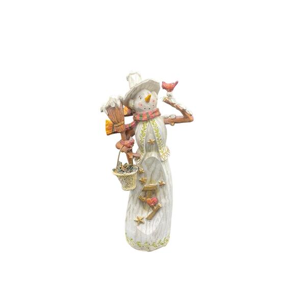 unbranded Other - White Wash Snowman Figurine Tall snowman